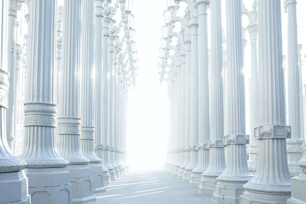 Shining white pillars