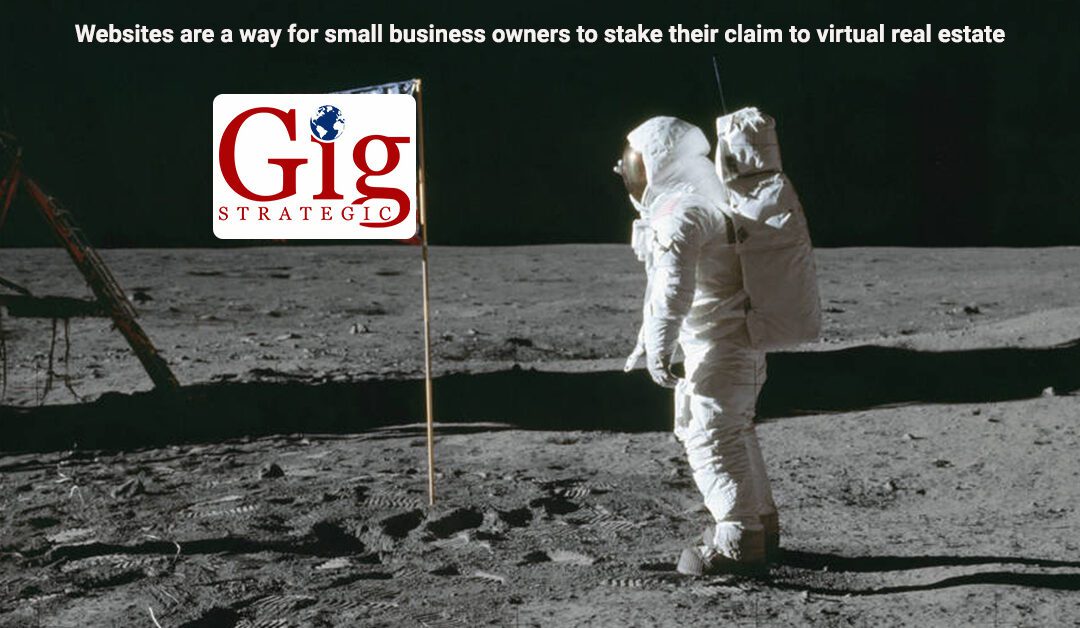 Astronaut Standing On The Moon. Websites for small businesses. Stake Your Claim.