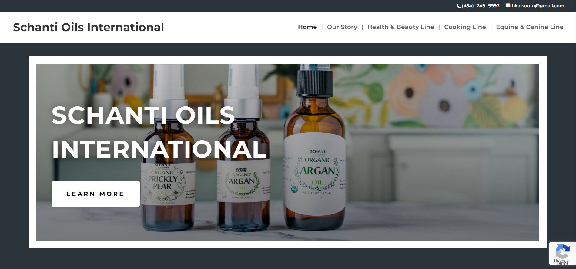 Schanti Oils Website